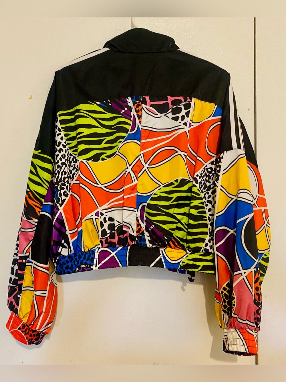 Adidas Colorblock Abstract Print cropped Jacket - Multicolor W-Medium